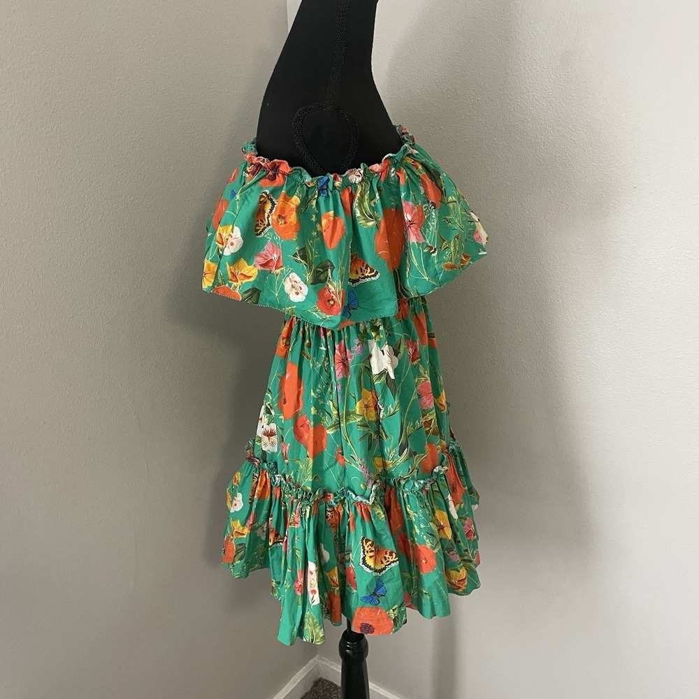 CARA CARA Liesel Floral Botanical Off Shoulder Mini Dress Pockets Resort Vacay - Picture 5 of 9